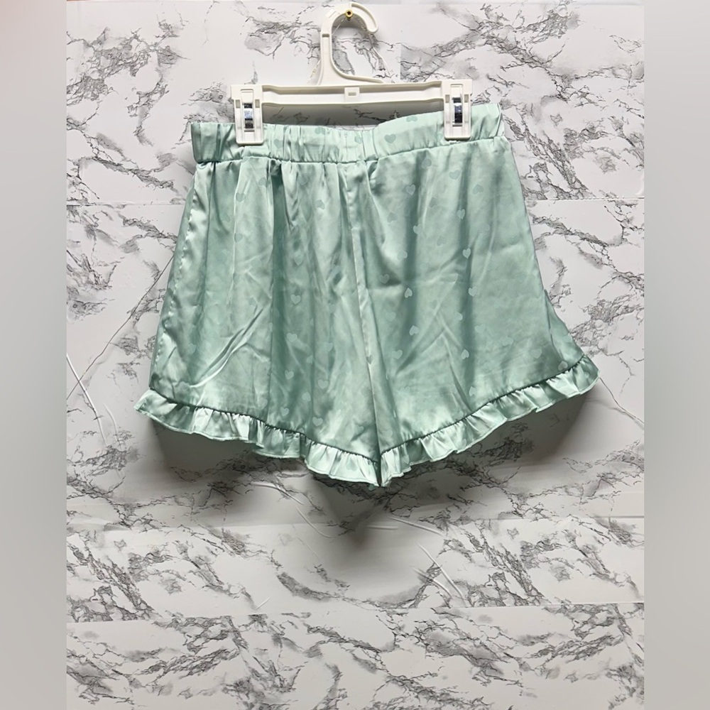 Mint Green Ruffle Shorts - Picture 2 of 6